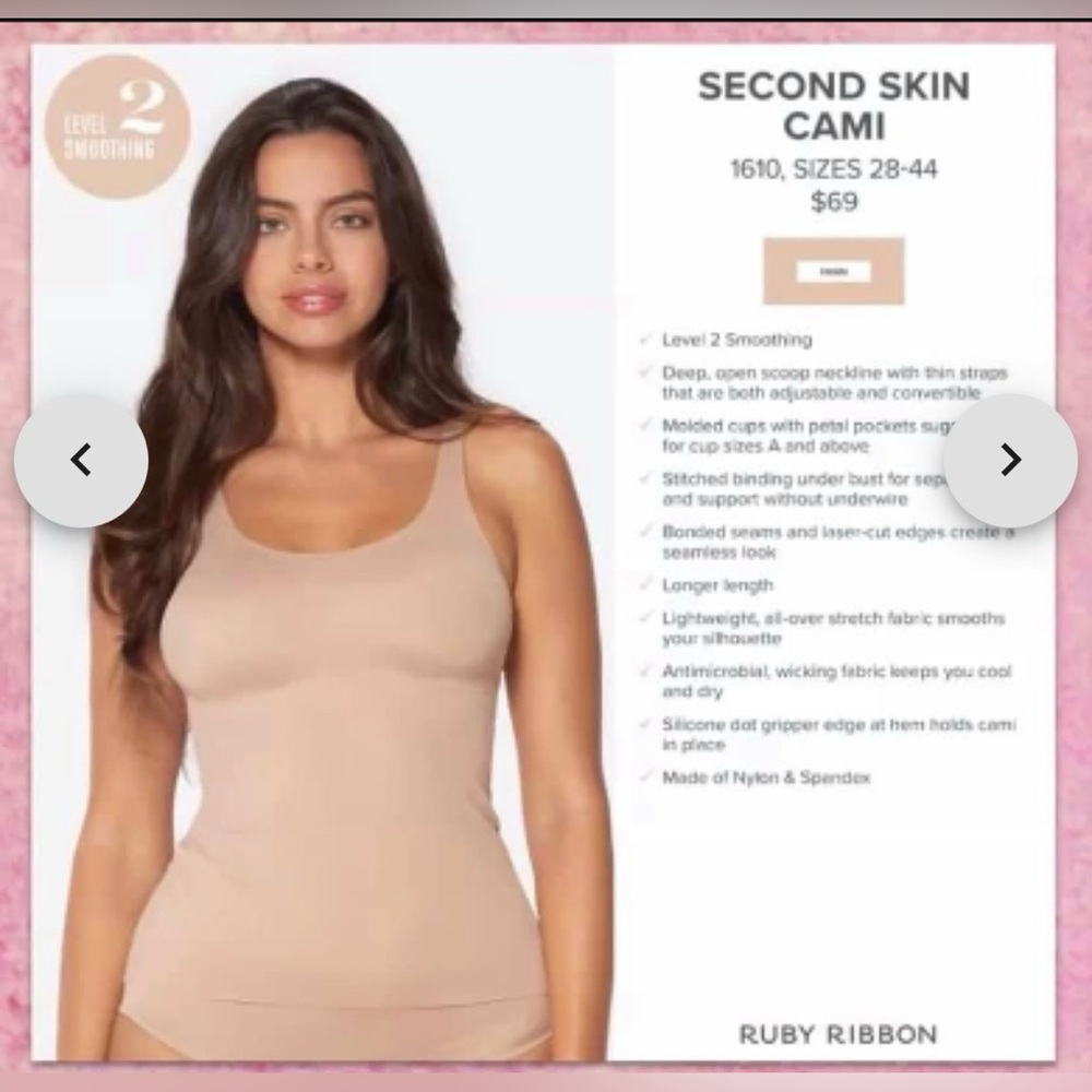 NWT Ruby Ribbon Second Skin Cami Shell Size 28 NWT - image 4